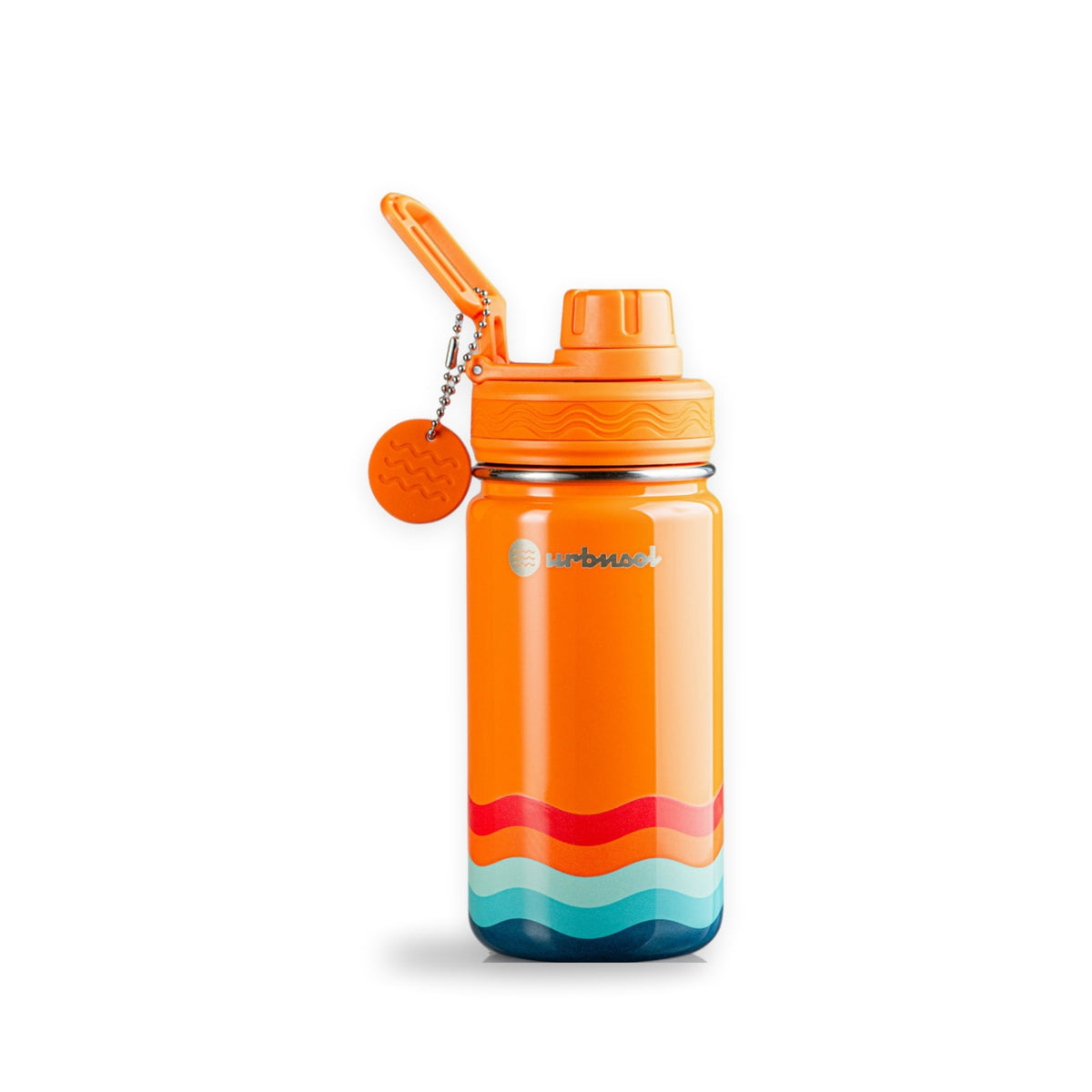 Garrafa Térmica Urbnsol 414ml - Core e Waves na cor Laranja