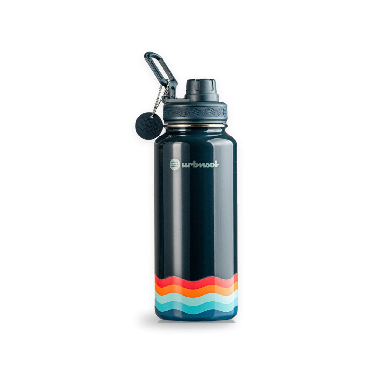 Garrafa Térmica Urbnsol 946ml - Core e Waves na cor Midnight Waves