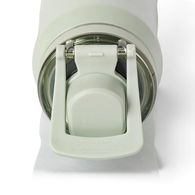Garrafa Térmica PACCO Vyta 650ml Corações Sálvia Aqua Grey, detalhe da tampa
