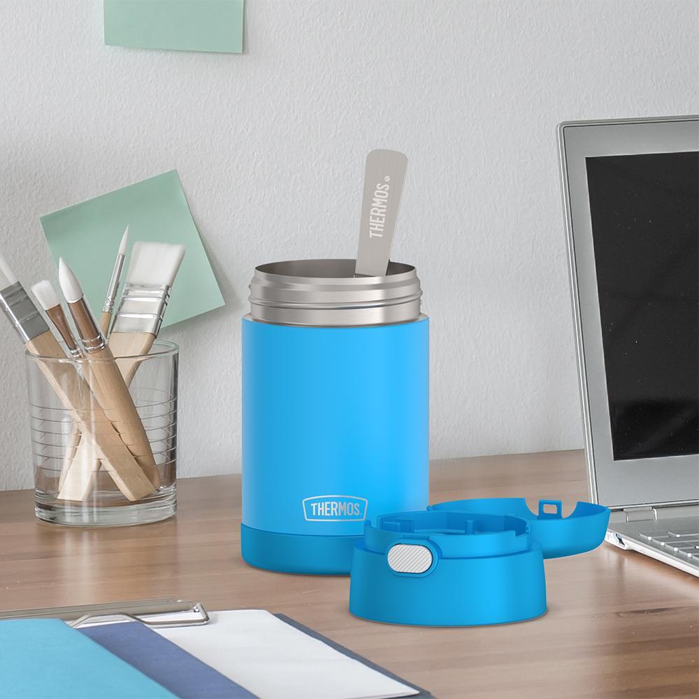 Pote Térmico Thermos Funtainer 470 ml Azul Eletrizante, com a tampa aberta, foto 32 de 44