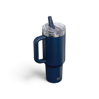 Copo Quencher Protour Stanley (1,18 L) Dark Navy, vista frontal com tampa fechada, foto 100 de 101
