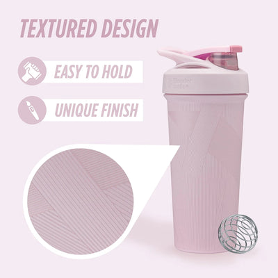 Coqueteleira Blender Bottle Strada Sleek 740 ml Listras Rosas, infográfico com as características, foto 57 de 57
