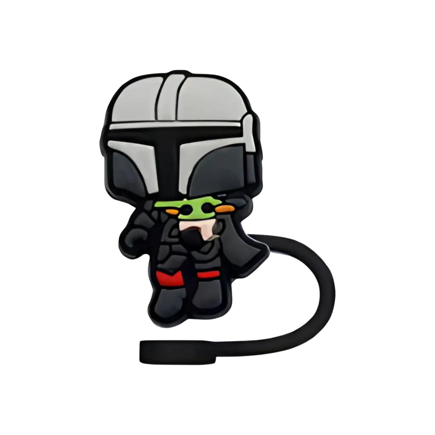 Ilustração de um protetor de canudo Quencher - Variados com design divertido de personagem famoso, feito de silicone flexível.