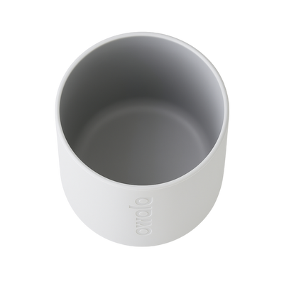 Capa Protetora de Silicone para Garrafa Owala - 710ml | 24oz, acessório antiderrapante em silicone cinza claro.