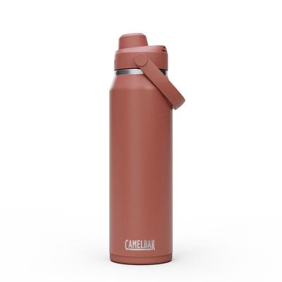 Garrafa Térmica Thrive Camelbak 946ml em tom de rosa com tampa de encaixe e alça.