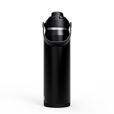 Garrafa Térmica Camelbak Thrive 740ml em preto, com design compacto e alça de transporte.