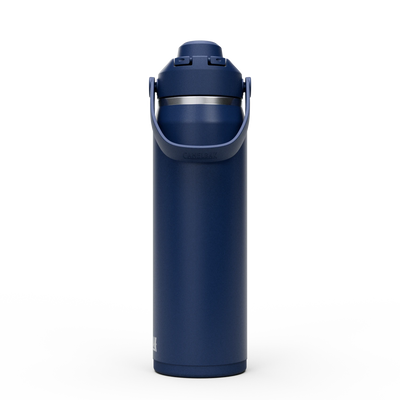 Garrafa Térmica Camelbak Thrive 740ml em cor azul, prática para transporte e hidratação durante o dia.