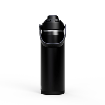 Garrafa Térmica Camelbak Thrive Chug 590ml em preto com design moderno e prático para hidratação diária.