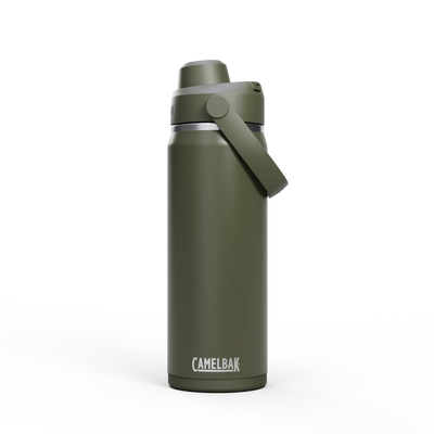 Garrafa Térmica Camelbak Thrive Chug 590ml em cor verde, ideal para uso diário e hidratação prática.