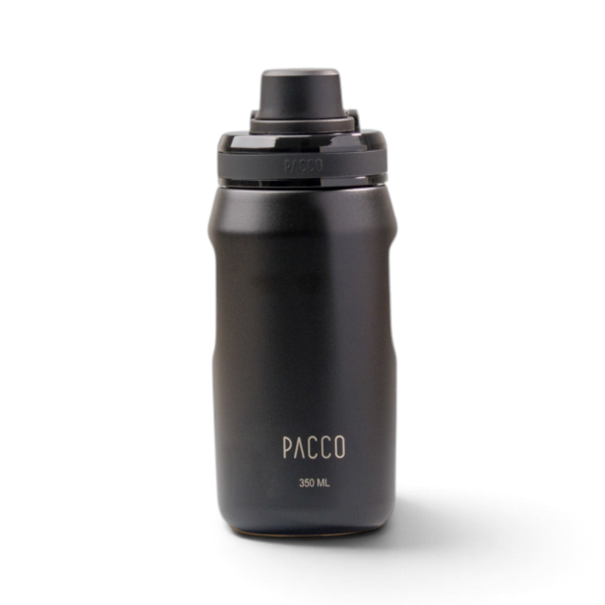 Garrafa Térmica PACCO Vyta 350ml em aço inox moderna e compacta, ideal para uso diário, garantindo segurança e pureza no sabor.