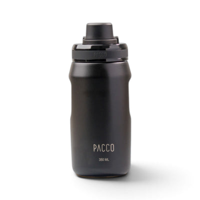 Garrafa Térmica PACCO Vyta 350ml em aço inox moderna e compacta, ideal para uso diário, garantindo segurança e pureza no sabor.