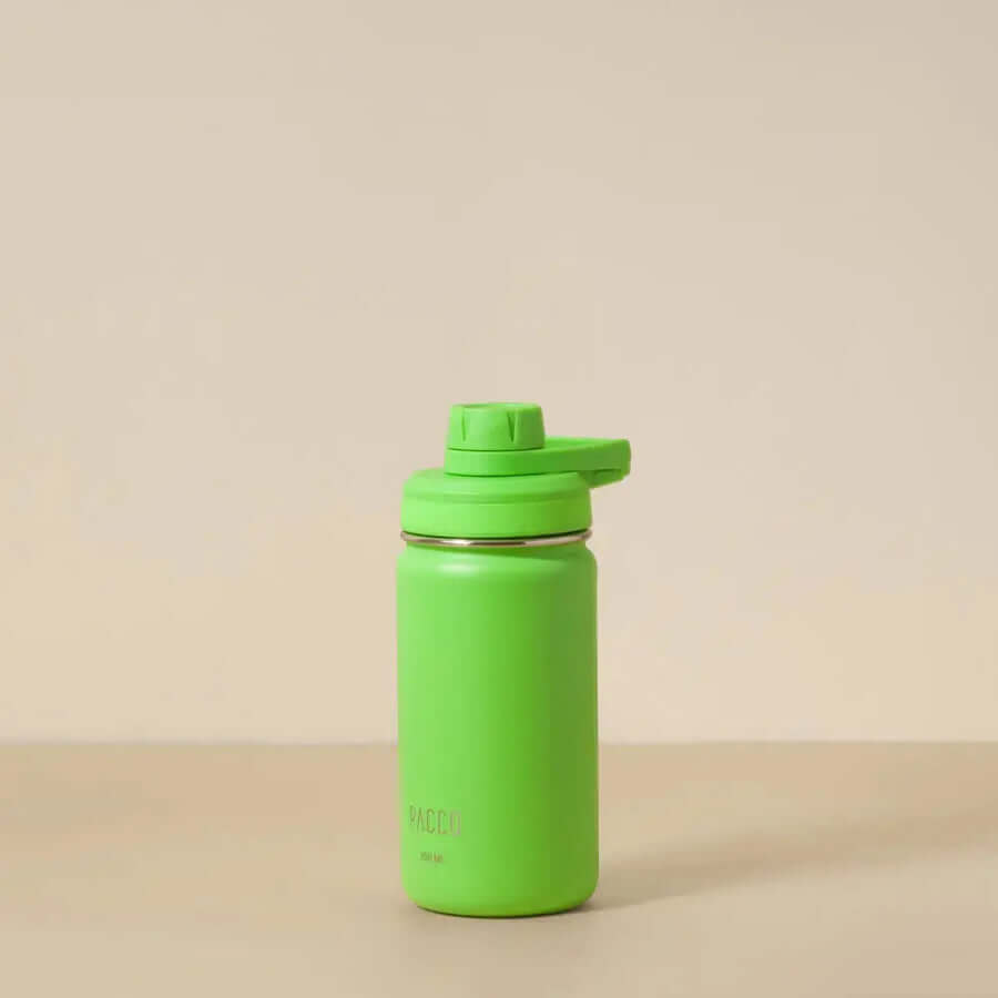 Garrafa Térmica PACCO Hydrav2 350ml verde com design elegante e desempenho térmico para bebidas quentes e frias.
