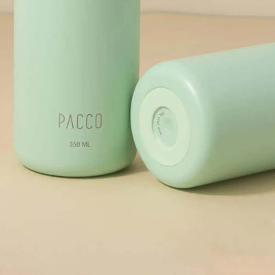 Garrafa Térmica PACCO Hydrav2 350ml com design elegante e isolamento a vácuo para manter bebidas geladas por 24h ou quentes por 12h.