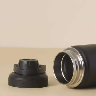 Tampa e abertura da Garrafa Térmica PACCO Hydrav2 350ml, destacando seu design elegante e eficiência térmica.