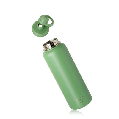 Garrafa Térmica PACCO Hydrav2 1200ml verde com tampa destacada, destacando design e durabilidade para manter bebidas frias ou quentes.