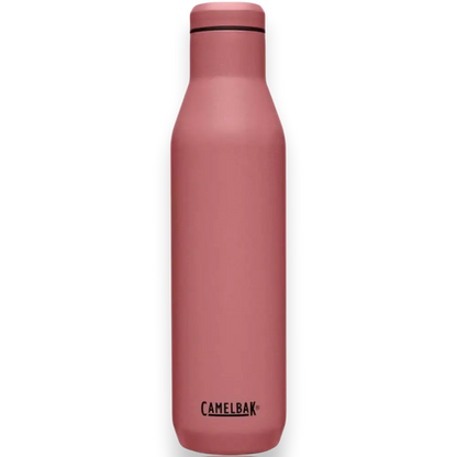 Garrafa Térmica Camelbak Horizon 750ml rosa mantém bebidas quentes por 15h e frias por 35h, ideal para trabalho ou atividades ao ar livre.