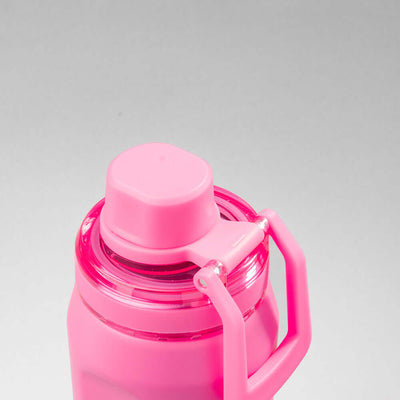 Garrafa Térmica PACCO Vyta 500ml rosa com tampa de segurança e parede dupla de isolamento térmico, vista superior.