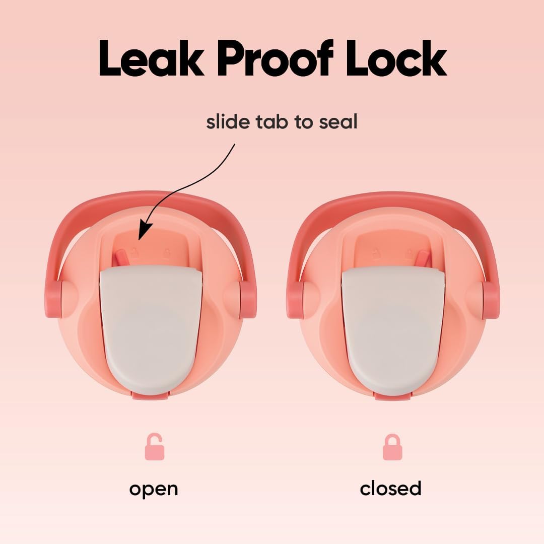 Tampa da Garrafa Térmica Owala FreeSip Sway - 887ml com trava à prova de vazamentos, mostrando opções de aberto e fechado.