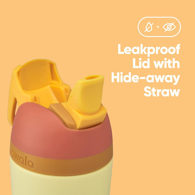 Garrafa Owala Flip Infantil Stainless Steel Termica | 14oz | 410ml Leakproof lid with hide-away straw for kids.