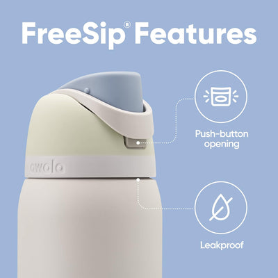 Garrafa Térmica Owala FreeSip - 1180ml | 40oz mostrando tampa com botão e segurança contra vazamentos.