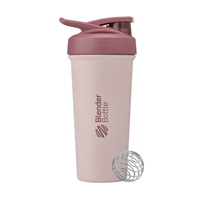 Coqueteleira Blender Bottle Strada Sleek 740 ml Sahara Sunset, vista frontal com tampa fechada