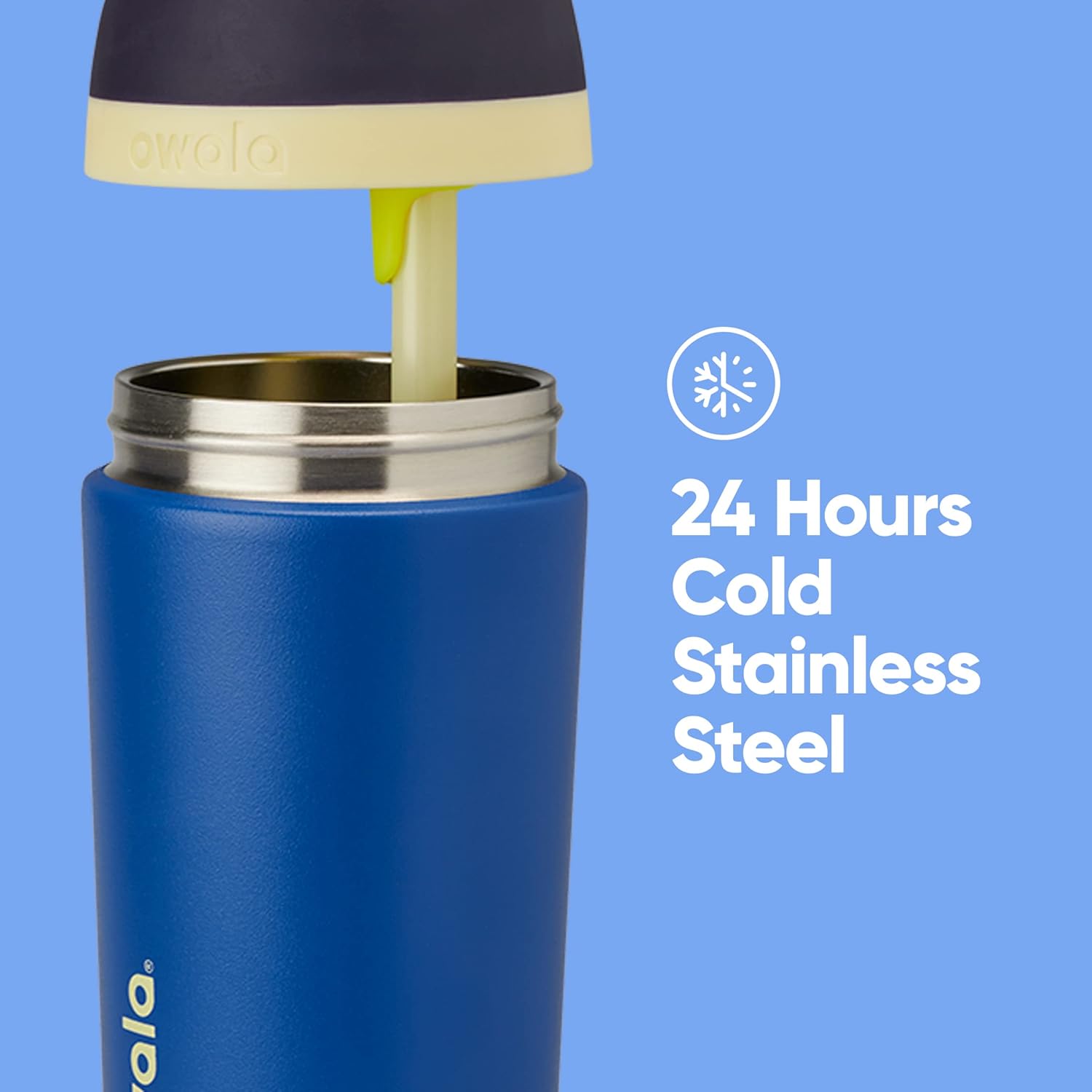 Garrafa Owala Flip Infantil Stainless Steel Termica | 14oz | 410ml com bico FreeSip e design em aço inox.