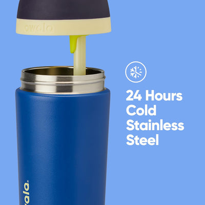 Garrafa Owala Flip Infantil Stainless Steel Termica | 14oz | 410ml com bico FreeSip e design em aço inox.