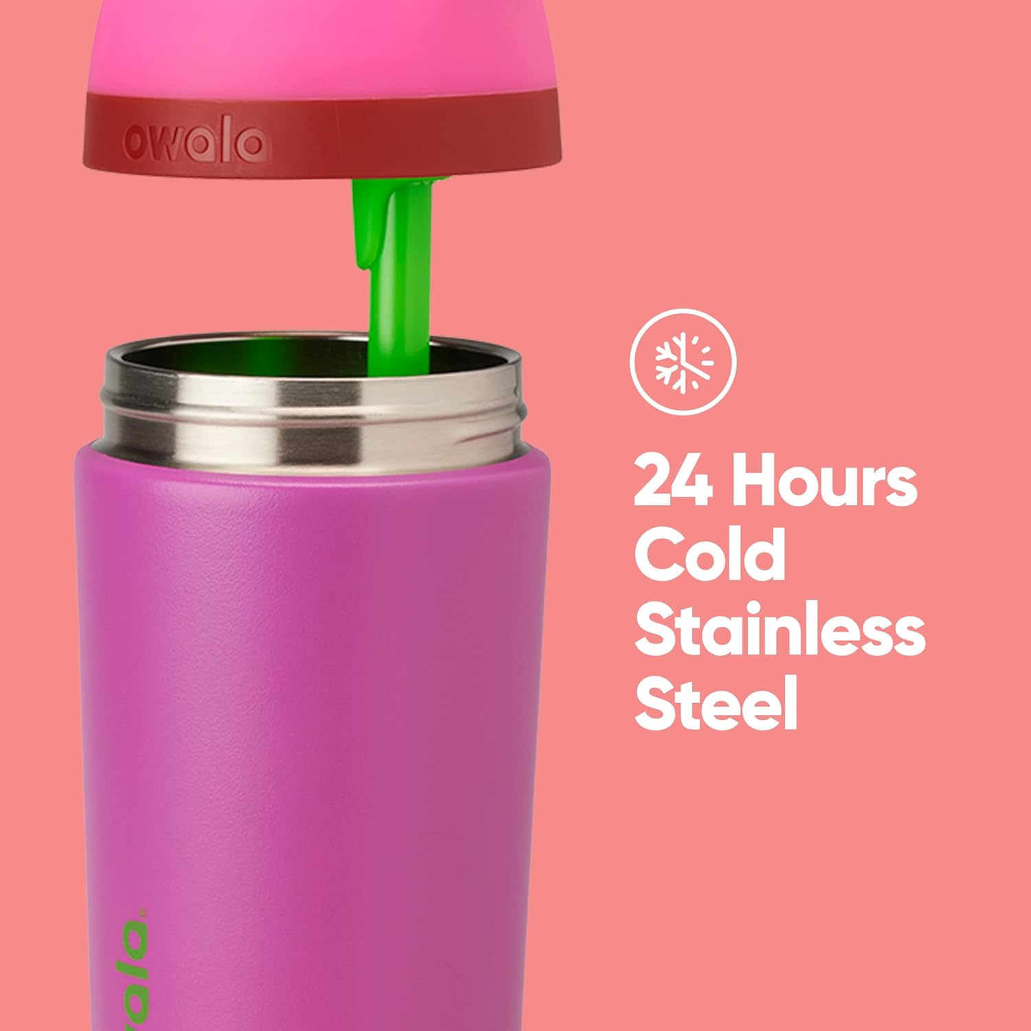 Garrafa Owala Flip Infantil Stainless Steel Termica | 14oz | 410ml com tecnologia de 24 horas para bebida fria.