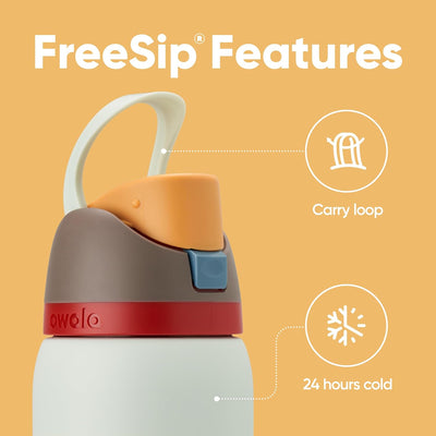 Garrafa Térmica Owala FreeSip - 946ml | 32oz com alça de transporte e 24 horas de isolamento térmico, recursos de design inovador.