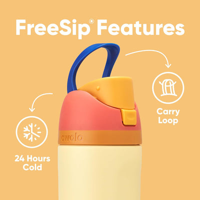 Garrafa Térmica Owala FreeSip - 470ml | 16oz com alça de transporte e retenção de frio por 24 horas, design compacto e funcional.