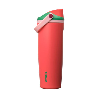Garrafa Térmica Owala FreeSip Sway - 887ml na cor coral, design ergonômico e bico inteligente.