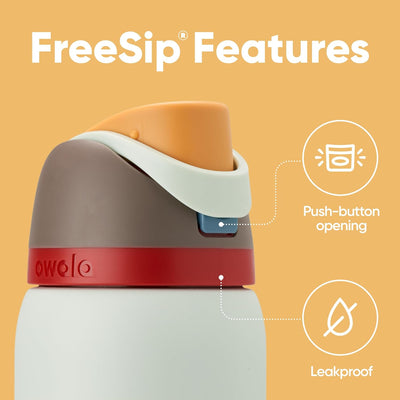 Garrafa Térmica Owala FreeSip - 946ml | 32oz com tampa inovadora e sistema FreeSip. Recursos de abertura por botão e vedação antifugas.
