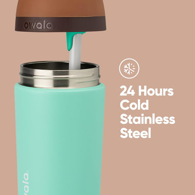 Garrafa Owala Flip Infantil Stainless Steel Termica | 14oz | 410ml com tampa e palha integrada