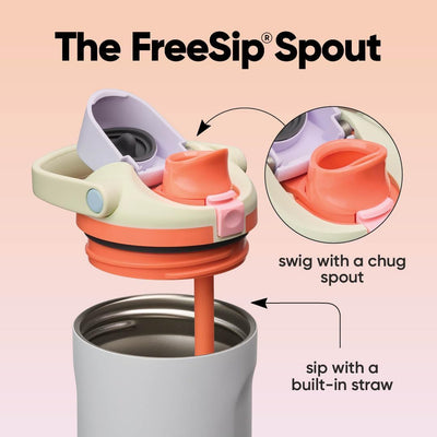 The FreeSip® Spout showing swig with chug spout and sip with built-in straw for Garrafa Térmica Owala FreeSip Sway - 887ml.