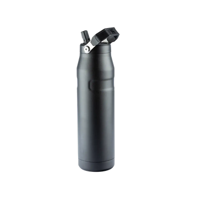 Garrafa Térmica Stanley Aerolight™ Flip Straw - 1,1L em preto, com design leve e tecnologia AeroLight™ para alto desempenho térmico.