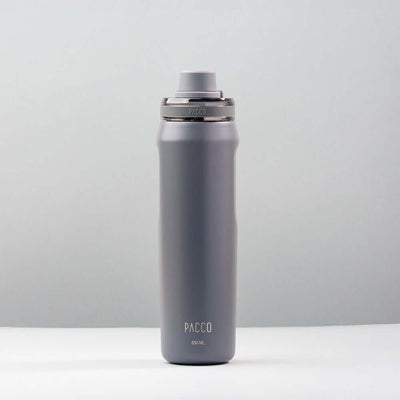 Garrafa Térmica PACCO Vyta 650ml em aço inox, alta durabilidade e conservação térmica, design elegante e base antiderrapante.