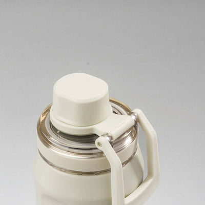 Tampa da Garrafa Térmica PACCO Vyta 650ml mostrando acabamento em aço inox e design elegante.