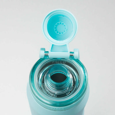 Tampa aberta da Garrafa Térmica PACCO Vyta 650ml em aço inox, mostrando interior e design ergonômico.
