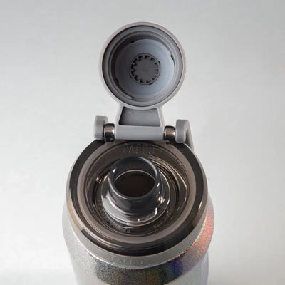 Tampa aberta da Garrafa Térmica Vyta 650ml PACCO | PEDRAS PRECIOSAS com design elegante e tecnologia de isolamento a vácuo.