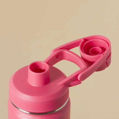 Tampa rosa da Garrafa Térmica PACCO Hydrav2 650ml com design funcional, ideal para uso diário.