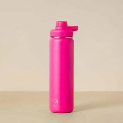 Garrafa Térmica PACCO Hydrav2 650ml rosa com design moderno e tampo prático, ideal para manter bebidas frias ou quentes por horas.