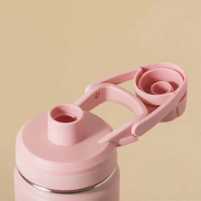 Tampa da Garrafa Térmica PACCO Hydrav2 650ml em rosa com design moderno e detalhamento sofisticado.