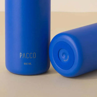 Garrafa Térmica PACCO Hydrav2 650ml azul com design sofisticado e alto desempenho térmico ideal para bebidas frias e quentes.
