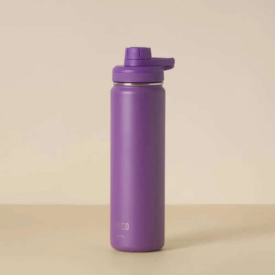 Garrafa Térmica PACCO Hydrav2 650ml em roxo, design elegante com desempenho térmico de longa duração para bebidas frias e quentes.