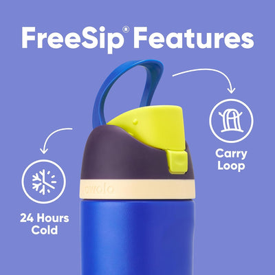 Garrafa Térmica Owala FreeSip - 470ml | 16oz com bico FreeSip e alça, mantém a bebida fria por 24 horas, design funcional e compacto.