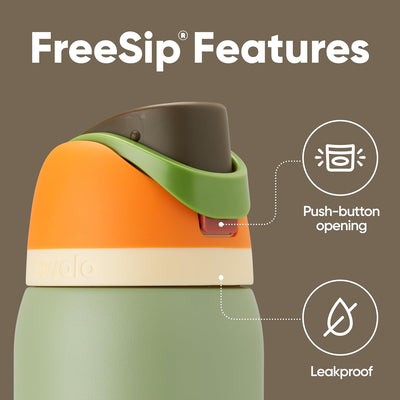 Garrafa Térmica Owala FreeSip - 1180ml | 40oz com tampa de abertura rápida e design à prova de vazamento, destaque para funcionalidade.