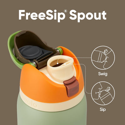 Garrafa Térmica Owala FreeSip - 1180ml | 40oz com bico FreeSip™ para beber de canudo ou abertura ampla demonstrado.