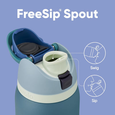 Garrafa Térmica Owala FreeSip - 1180ml | 40oz mostrando bico FreeSip com opções para beber de canudo ou pela abertura ampla.
