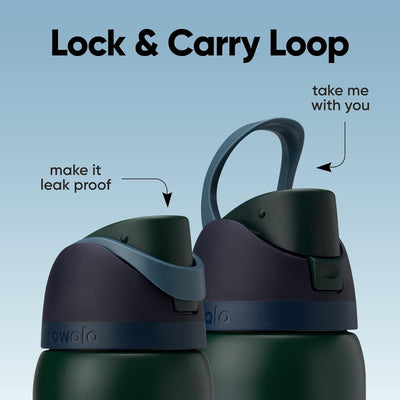 Garrafa Térmica Owala FreeSip 946 ml (32 oz) Lost Signal, infográfico com as características