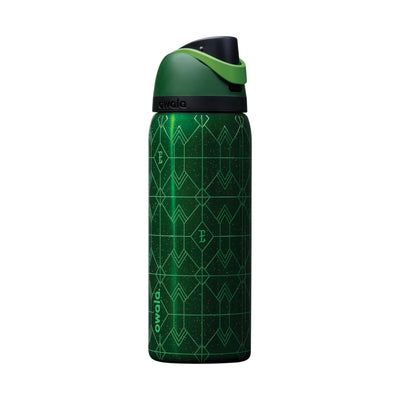 Garrafa Térmica Owala FreeSip 946 ml (32 oz) Elphaba, vista frontal com tampa fechada